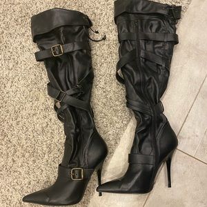 Aldo knee high heeled leather boots